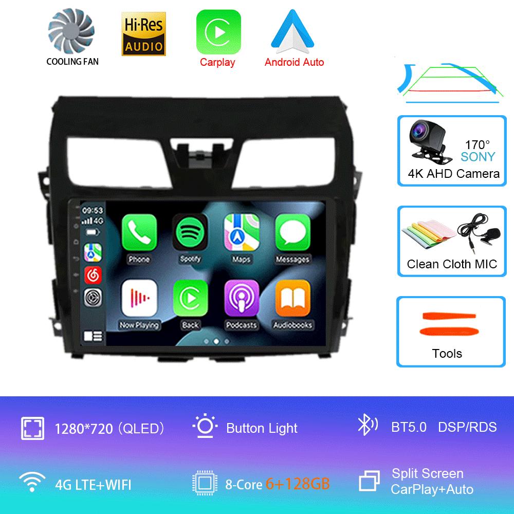 Автомобильное радио Android 14 Carplay для Nissan Teana Altima 2013 2014 2015 GPS Мультимедийный Видеоплеер DSP Стерео 360 Камера Головное Устройство