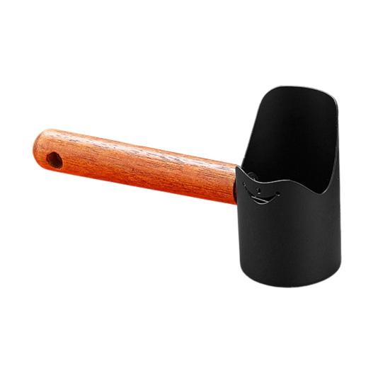 Совок для кошачьего корма из нержавеющей стали, лопатка для корма для домашних животных с деревянной ручкой