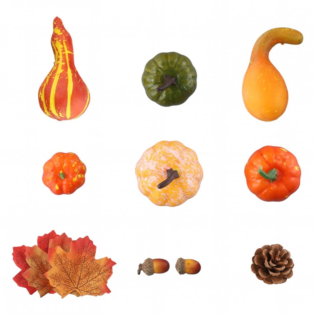 Artificial Decor For Display Maple Leaves Mini Pinecones