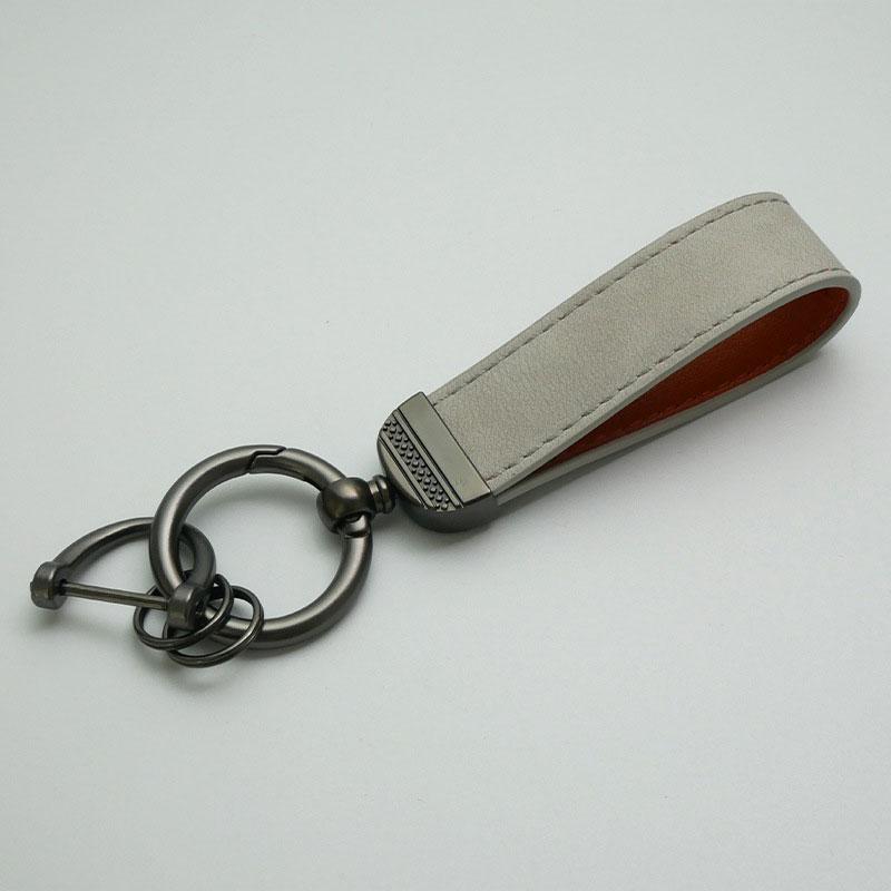 1PC Bag Pendants Leather Car Key Rings Leather Keychain Pure Color Buckle Cars Key Ring Gifts