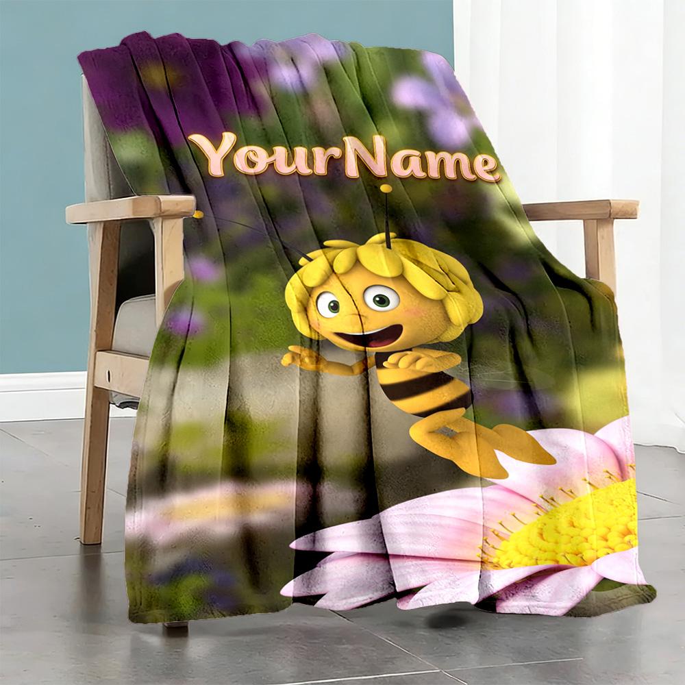 Biene Maja Personalized Text Blanket Lightweight Personalized Blanket Durable Comfort Throw For Bed Nap Picnics Office for All Occasions