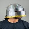 Sallet Helmet Medieval Knight Armor 18g Mild Steel Helmet LARP Cosplay Halloween Costume Gothic Armor Helmet Best Gift