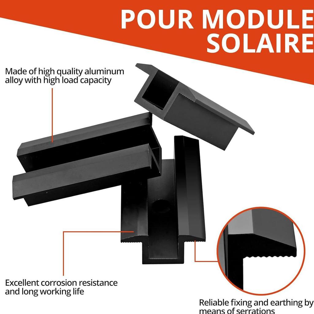 Pack of 20 Solars Panel Mounting Clamps Set Brackets With Screws Accessory for Balconies Power Stations Roof Camping