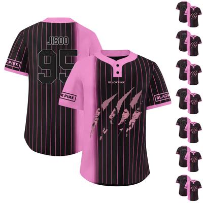 Женская свободная бейсбольная куртка на пуговицах с принтом, с короткими рукавами