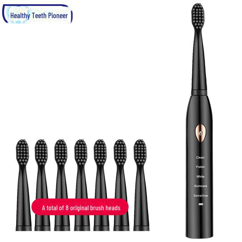 Набор электрических зубных щеток Jian: Аккумуляторные звуковые щетки для взрослых и пар, черные и белые - Бесплатная доставка