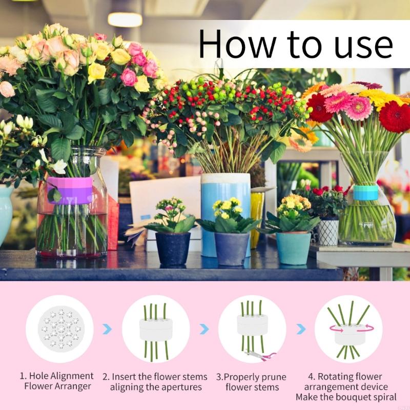 62KD 2Pcs Rotating Spirals Stem Holder for Flowers Silicone Bouquet Twisters