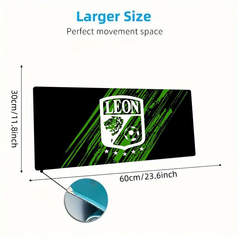 Leon Youth FC Mouse Pad, Large Gaming Desk Mat, Non-slip XXL Mousepad for Laptop & Tablet, Mini PC Playmat with Stitched Edges