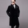 Men's Long Fur Coat Winter Warm Mink Coat Fat Jacket Loose Casual Windbreaker