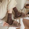 Wool Socks Women Autumn and Winter Thick Warm Middle-tube Socks Polka Dot Japanese Kawaii Cute Thermal Long Socks