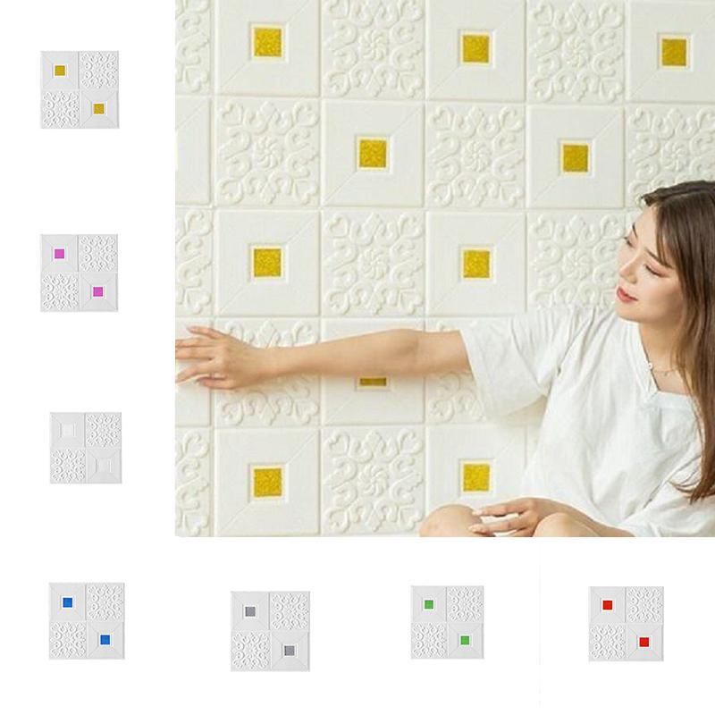 10 шт. 35x35 см 3D стикер стены потолочная панель украшение крыши самоклеющиеся пенопластовые обои