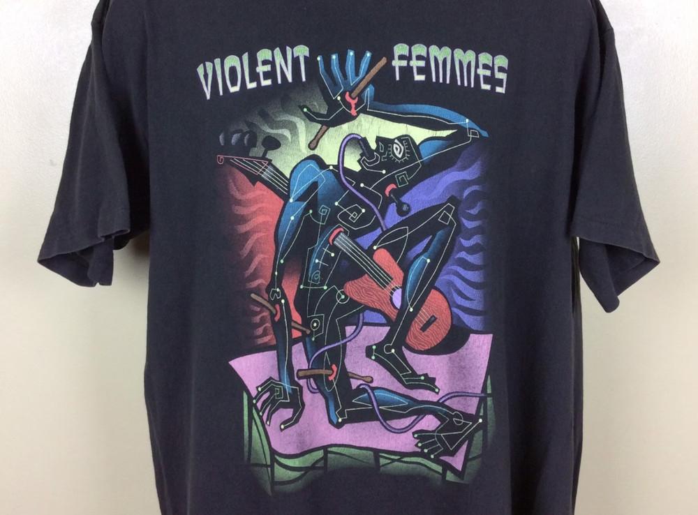 Винтажная футболка с принтом группы Violent Femmes, концертный тур, хлопок, черная, размеры S-4XL, унисекс, BL187