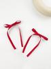 6 pieces music festival solid-colored bow hair clips for women's wedding jewelry, simple and sweet hair accessories