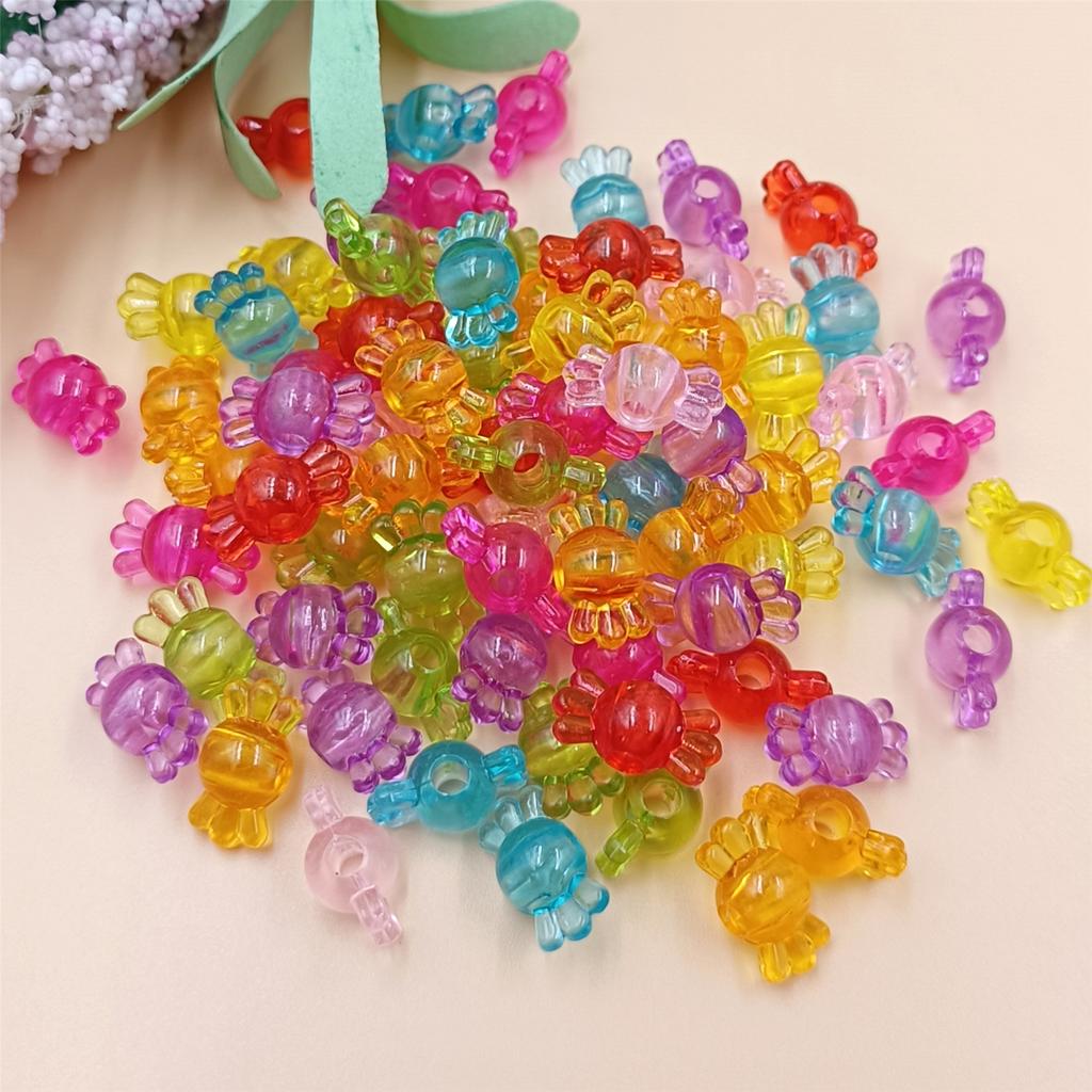 Home Party Supplies Hand-Beaded Mixed Color Flower Heart Shell Candy Candy Color DIY Loose Beads Beads With Hole Crafted 150Pcs for Jewelry Making