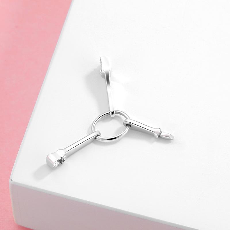 S925 Sterling Silver Beaded Pendant Egg Beater Bread Machine Kitchen Utensils Bracelet Diy Accessories Loose Beads