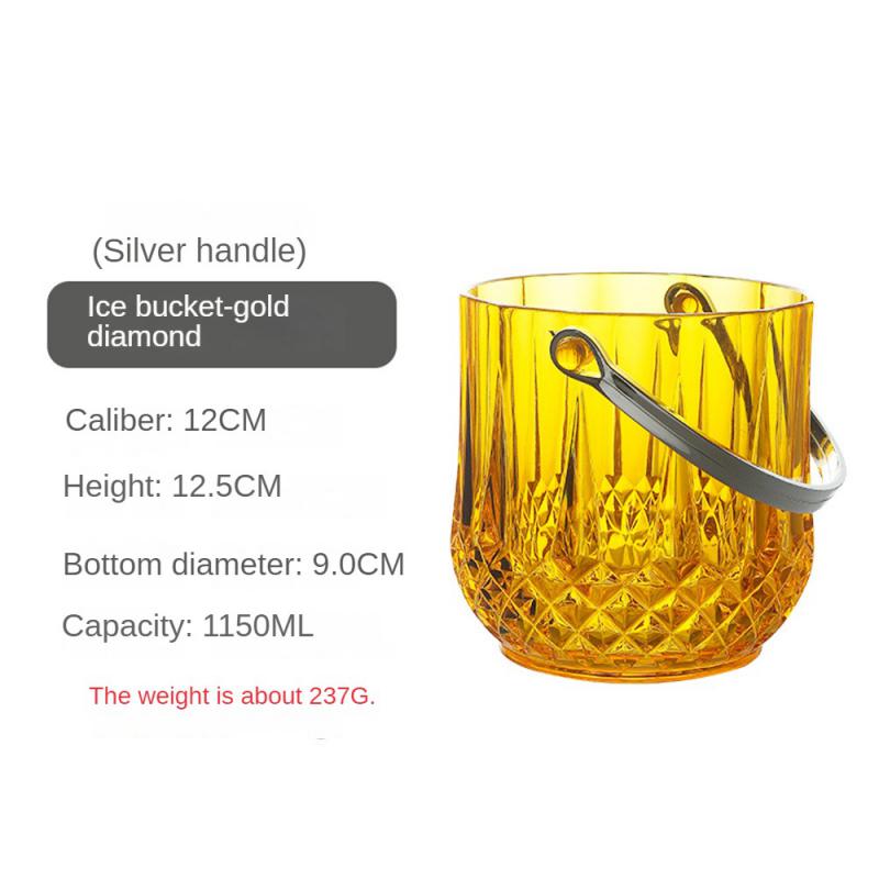 Прозрачное ведерко для льда Удобное хранение и очистка Высококачественная питьевая посуда Ведерко для льда Пластиковый зажим для льда