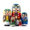 Russian Nesting Dolls - Five Cartoon Walnut Soldiers, Creative Wooden Home Ornaments
