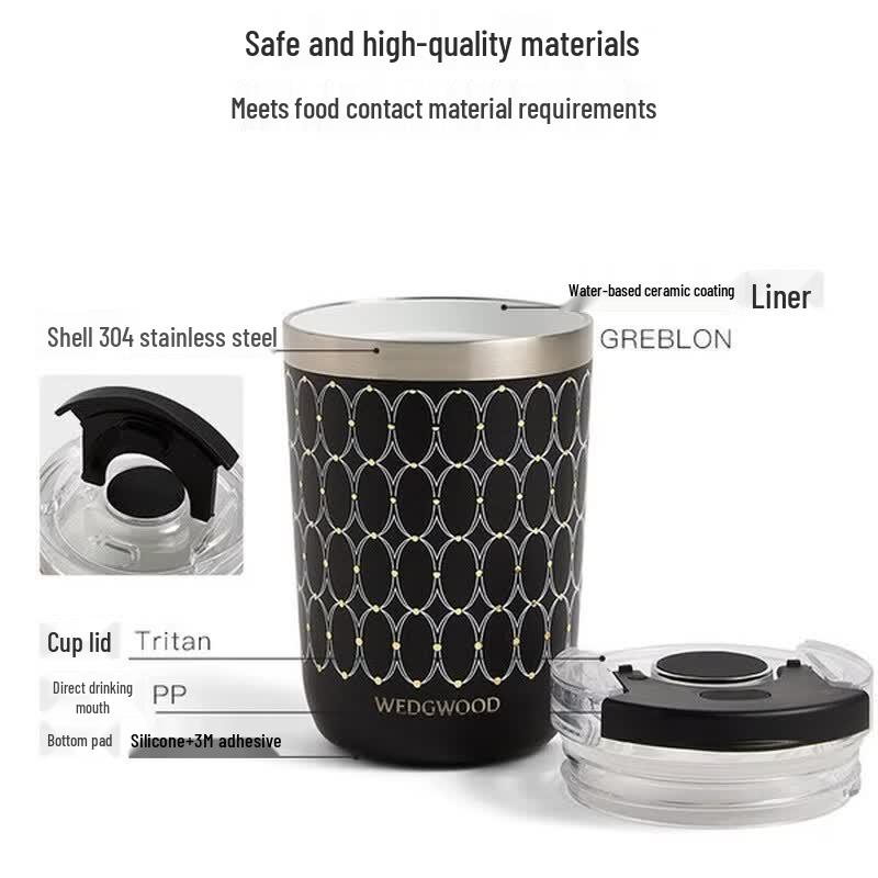 Wedgwood Obsidian Black Travel Mug