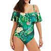 One Woman Piece Swimsuit Ruffles Floral Printed Monikini Padded Bathing Suit