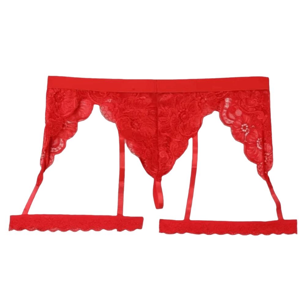U Convex Lace Flower Panties Solid Color Briefs Soft Men Thong  Valentine's Day