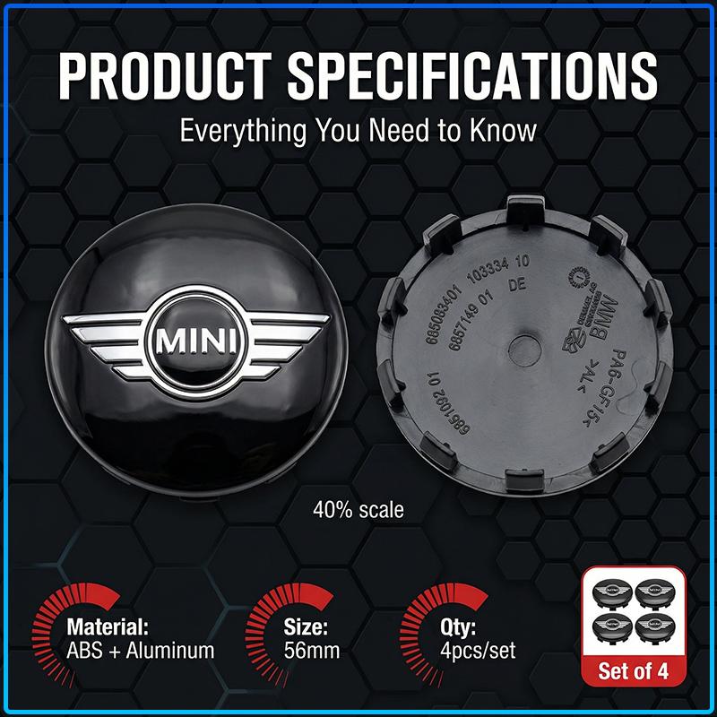 4Pcs 56MM Car Badge Emblem Wheel Center Hub Caps Rim Hubcap Cover For Mini Cooper R50 R52 R53 R55 R56 R60 R61 F54 F55 F56 F60 Clubman