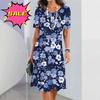 2023 Summer Women's Dresses Bohemian Style Retro Casual Printed Floral Women's Elegant and Stylish Short-Sleeved Party Dresses