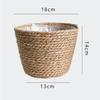 Nordic INS Straw Weaving Flower Plant Basket Grass Planter Indoor Outdoor Garden Pot Covert Container for Plantable Bonsai Decor