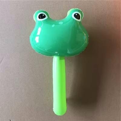 10Pcs New Pvc Inflatable Small Animal Head Stick With Bell Inflatable Short Stick Scan Code To Push Gift Inflatable Toy