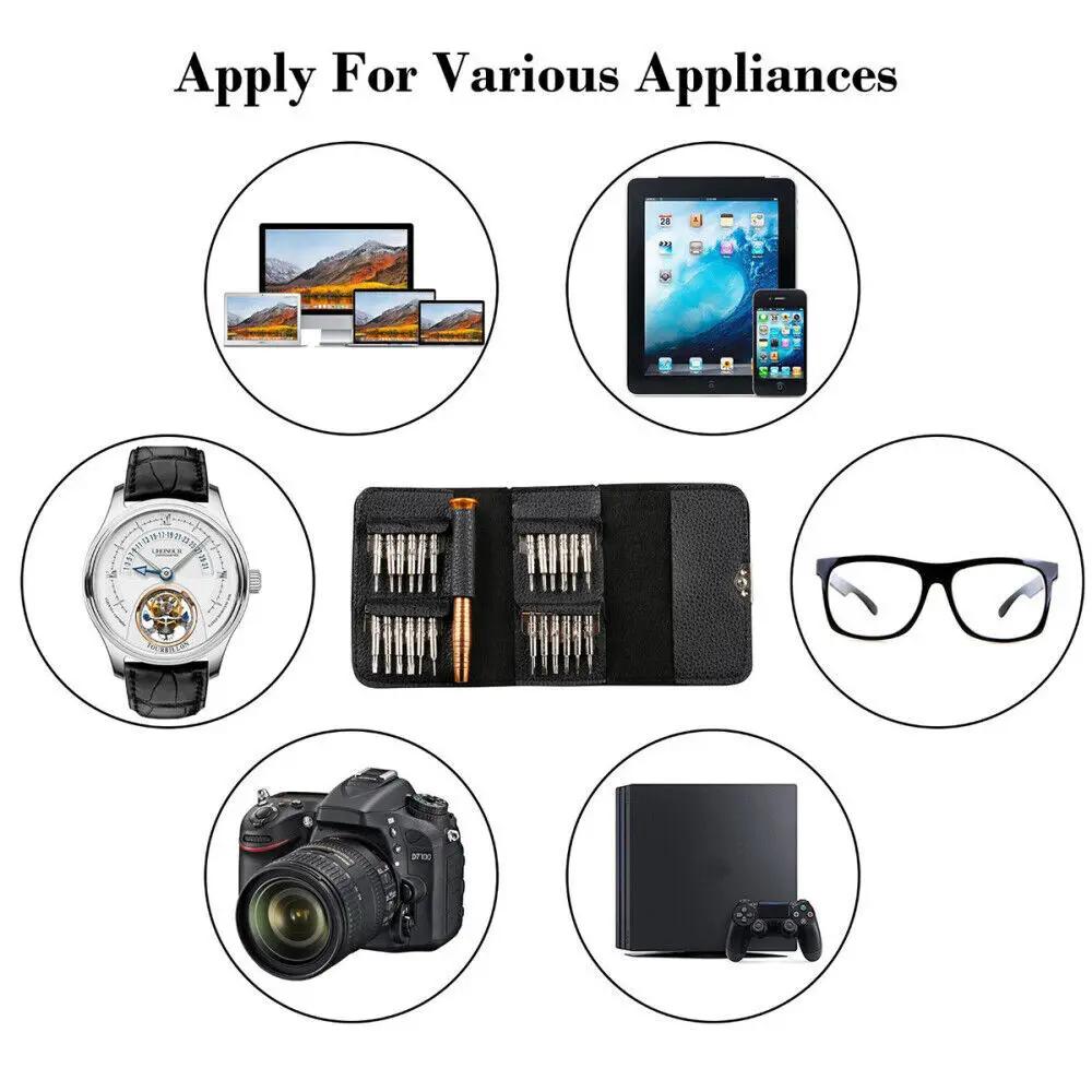 Small Screwdriver Kit 25 in 1 Magnetic Precision Screwdriver Drill Set Repair Tools for Eyeglass Phone Watch Laptop Camera