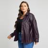 Autumn Thin 2022 PU Leather Jackets Women Vintage Long Sleeve Coats Fashion Buttons Lapel Neck Casual Outerwear Solid Color Coats Plus Size FZH