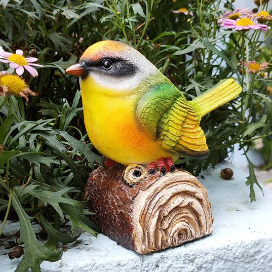 Птица-украшение со звуком птицы, срабатывающим от света, реалистичный вид, декоративная скульптура птицы для сада