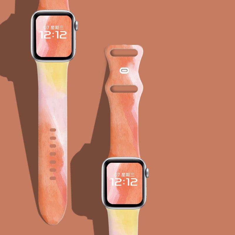 Для рождественских ремешков для Apple Watch ремешок 44 мм Ultra 2 49 мм 40 мм женский силиконовый браслет с принтом iWatch Series 9 8 7 6 5 SE 41/45 мм