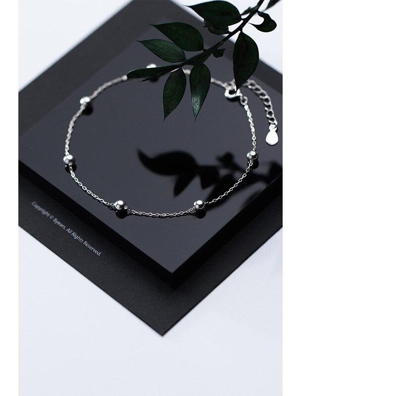 Браслет-цепочка из стерлингового серебра 925 пробы с круглыми бусинами и браслетом для женщин, элегантные украшения для вечеринок и свадеб, браслеты Sl215