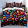 Colorful glossy pebbles arrangement Bedding Set for Kids Luxury Gift 3pcs Digital Print Comforter Set Soft Comfortable