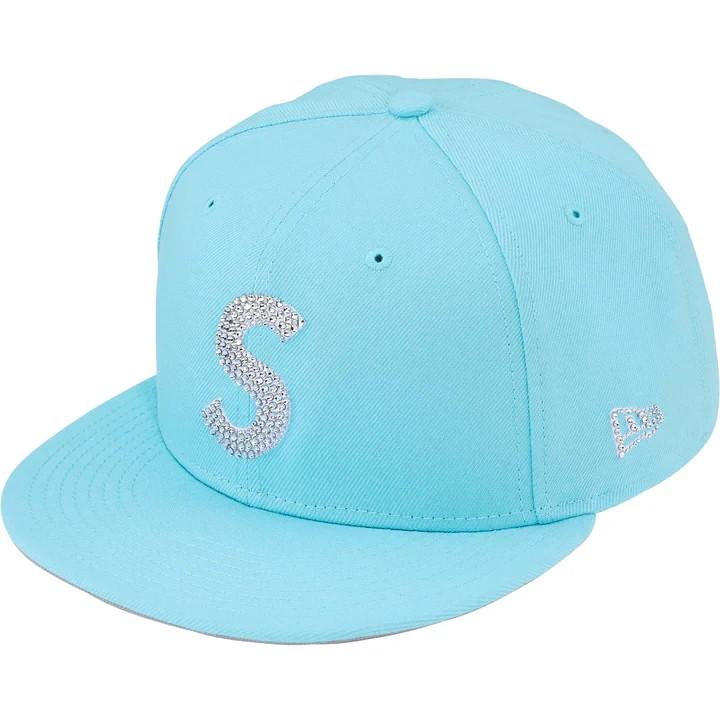 Supreme Swarovski S Logo New Era Light Blue
