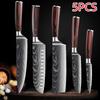 5Psc/set Stainless Steel Chef Knives Set Kitchen Knife Set Butcher Boning Knife Vegetable Knives