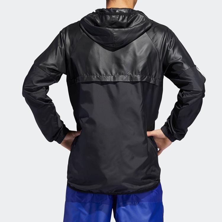 adidas Мужская тренировочная куртка с капюшоном на молнии во всю длину, черная DU1961