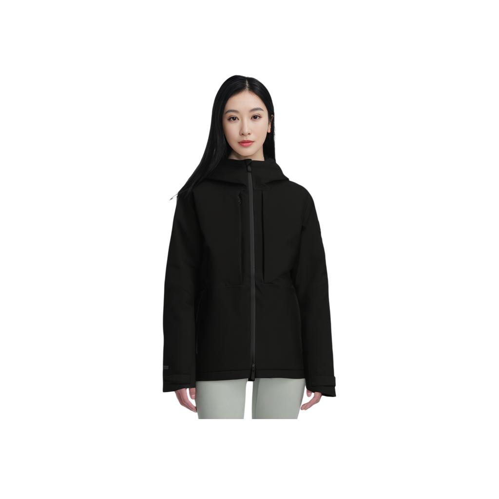 Under Armour Expanse Solid Color Hooded Waterproof Outdoor Sports Long Sleeve Base Jacket Women Jackets Black 1387688-001