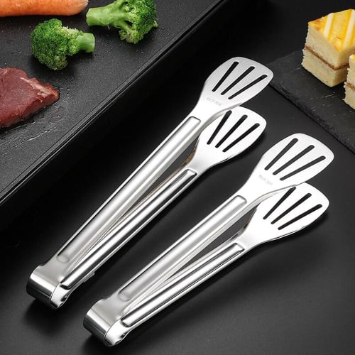 Huiyu Stainless Steel All-Purpose Cooking Tongs for Yakiniku, Frying, Steaks, and BBQs, 4.5cm X 33cm