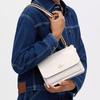 Coach Клэр 22 Металлический логотип Регулируемый плечевой ремень Лакированная кожа Гладкая кожа Сумка через плечо Средний Размер Женские сумки Меловой CU993-IMCHK