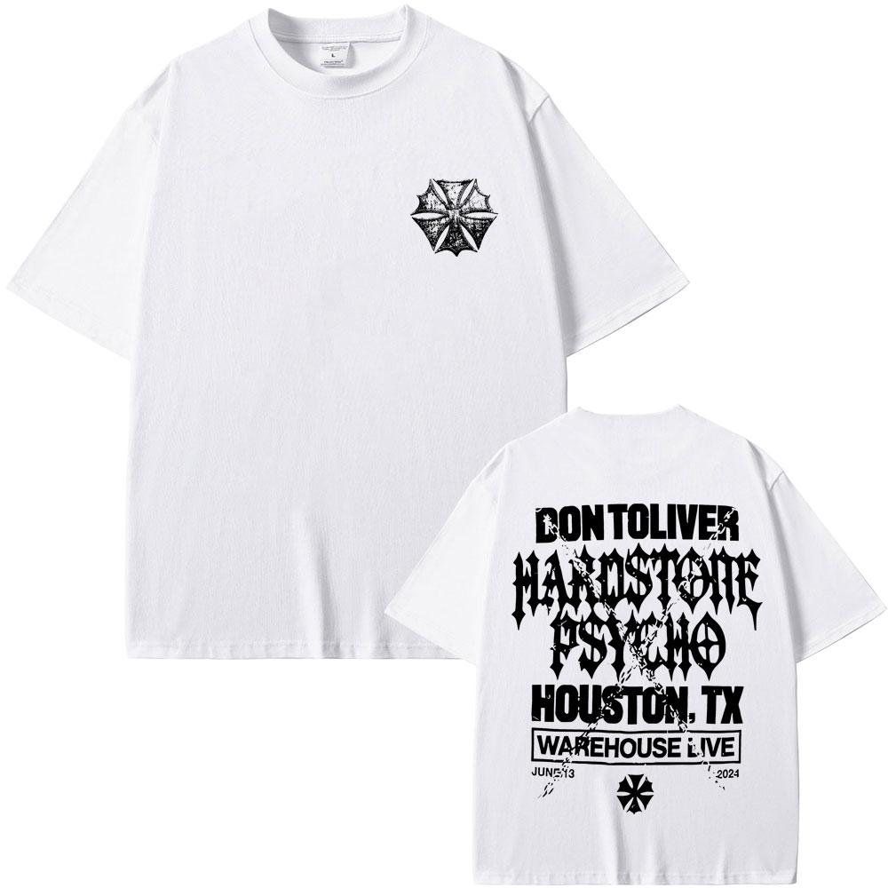 Рэпер Дон Толивер Hardstone Psycho Графическая футболка Мужская Хип-хоп Оверсайз Готическая футболка Мужская Винтажная Панк-рок Футболка