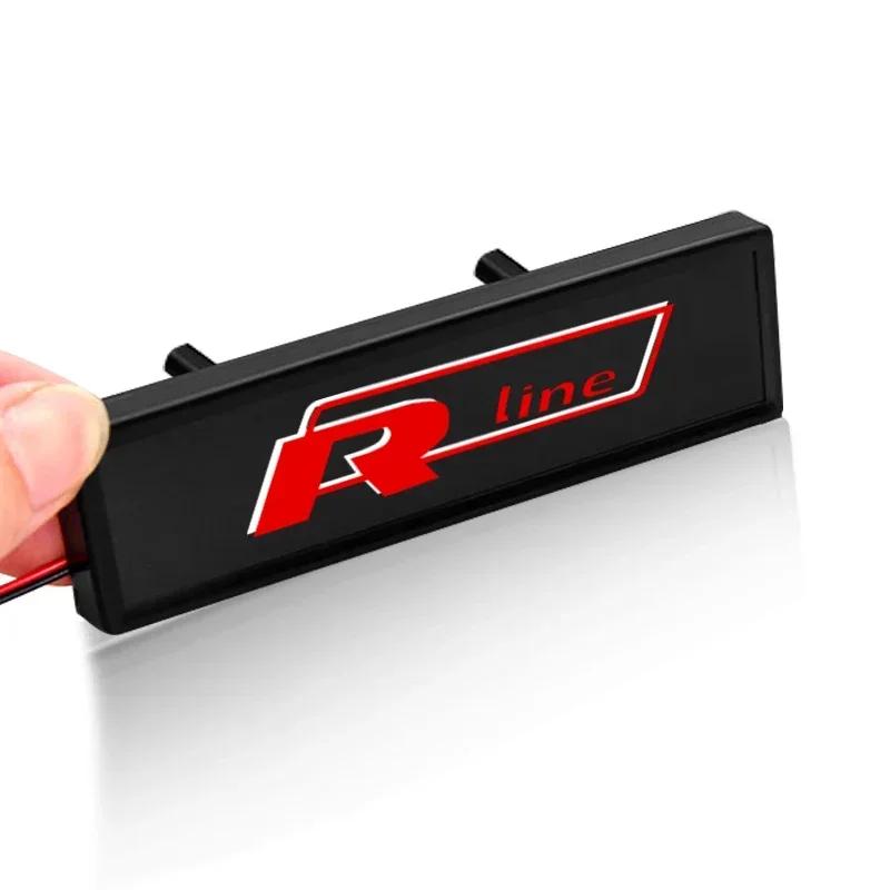 Car LED Front Hood Grille Emblem Badge Decorative Light For Volkswagen Bora GTI Polo T5 R-Line Touran R Magotan Sagitar Lavida