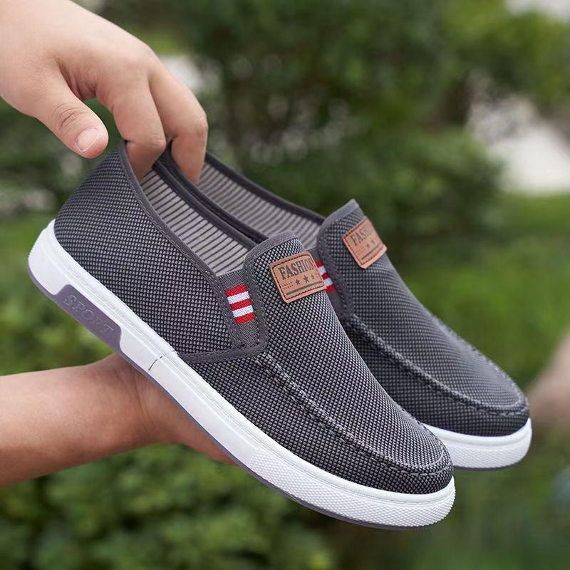Удобные мужские мокасины, повседневная спортивная обувь с мягкой подошвой, верх из дышащей ткани, легкая повседневная обувь