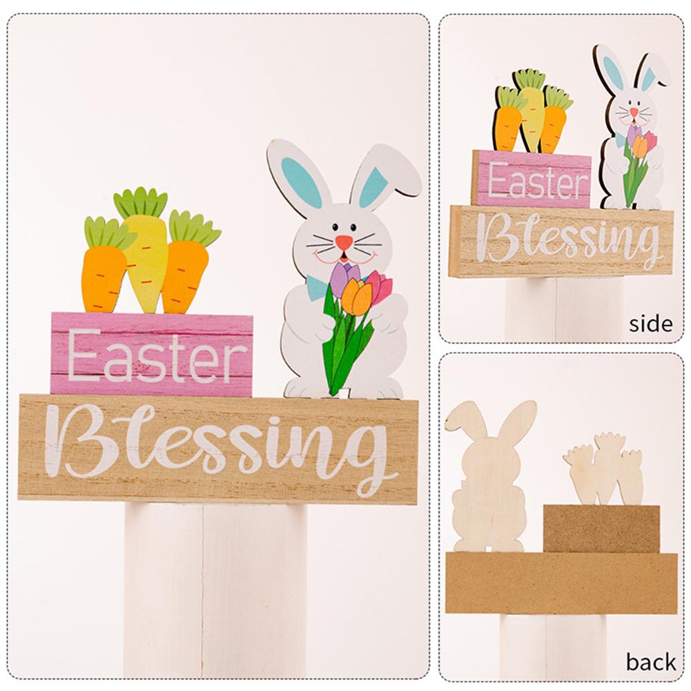 Easter Wooden Ornament Rabbit Gnome Easter Decoration Supplies For Table Desktop Office Home Decor