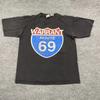 Винтажная футболка метал-группы Warrant Route 69 America 1999 года XL 23x29 Черная