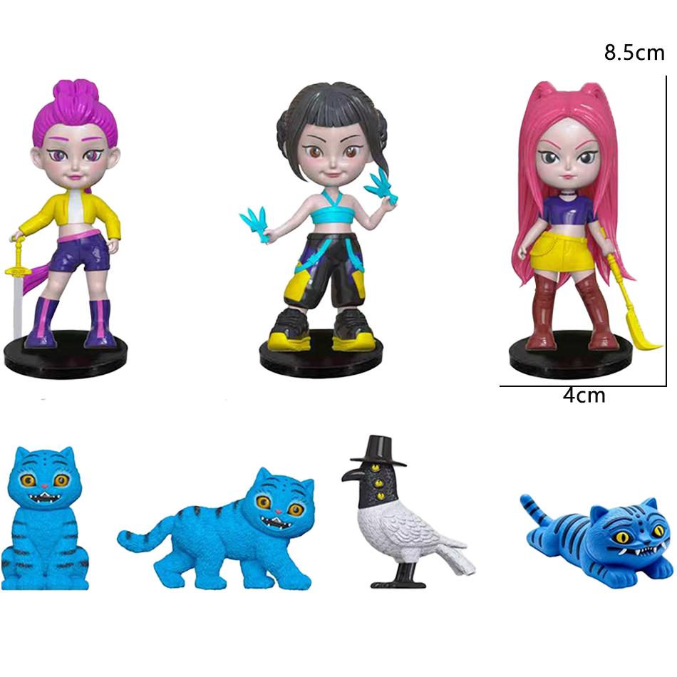 K-pop Истребители демонов Аниме Фигурка Игрушки Милые ПВХ Подвижные Суставы Фигурка Модель Куклы Детская Игрушка для Украшения на День Рождения Подарки