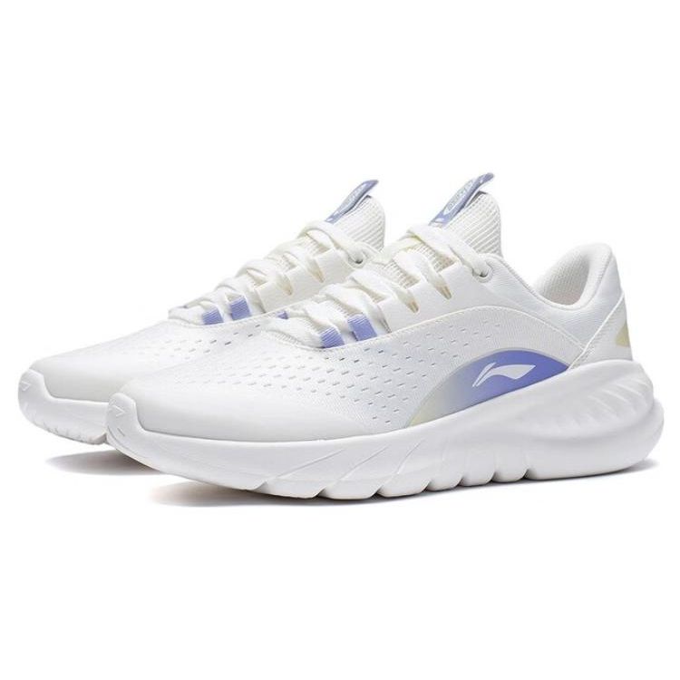 Li-Ning Кроссовки женские Eazgo прочные дышащие с низким верхом белые фиолетовые ARST036-1