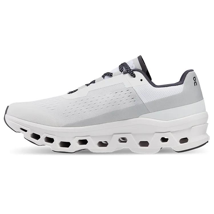 On Cloudmonster Fabric Breathable Low top Carbon Plate Long Distance Running Shoes Men's Pure White (Unisex) Running Shoes 61.98434
