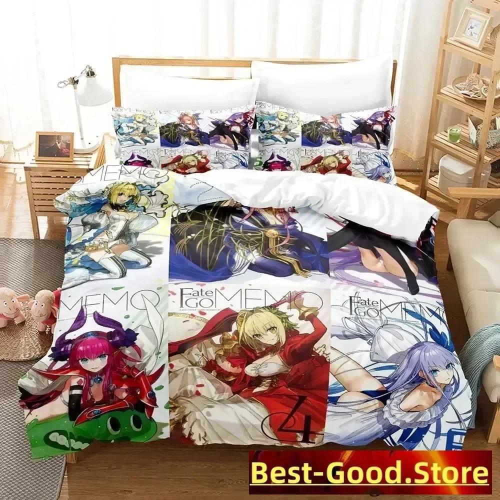 Fate Grand Order Комплект постельного белья Односпальный Полуторный Двуспальный Кинг-сайз Комплект для кровати Взрослый Детский Спальня Комплекты пододеяльников Аниме постельное белье Кровать