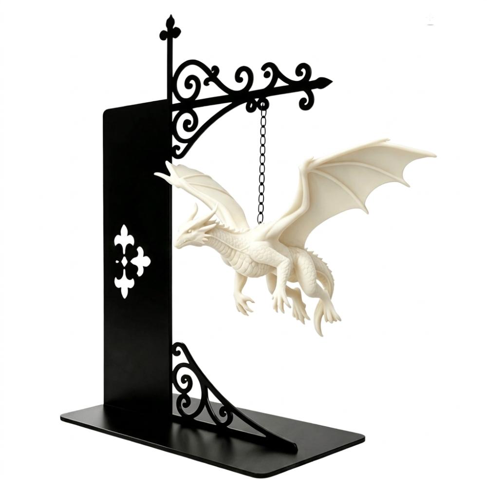 Fantasy Dragon Bookshelf Lamp Gothic Library Bookshelf Lamp Dragon Bookend Light  Book Lovers Gift