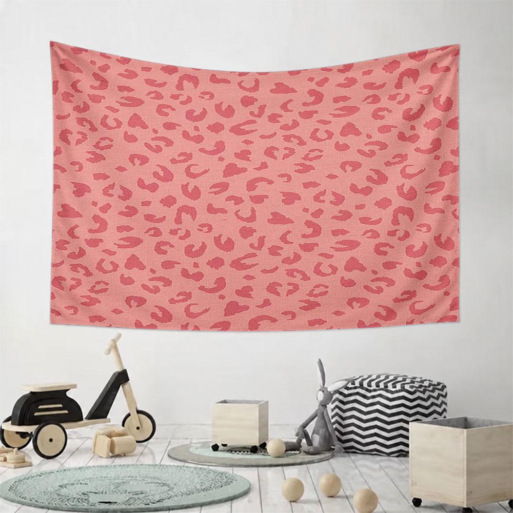 Pink Leopard Print Tapestry Design Pattern Wall Hanging Tapestry Decorative Tapestry Home Decor for Bedroom and Living Room